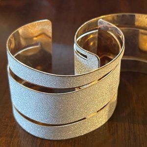 Silver glitter and gold bracelet cuffs